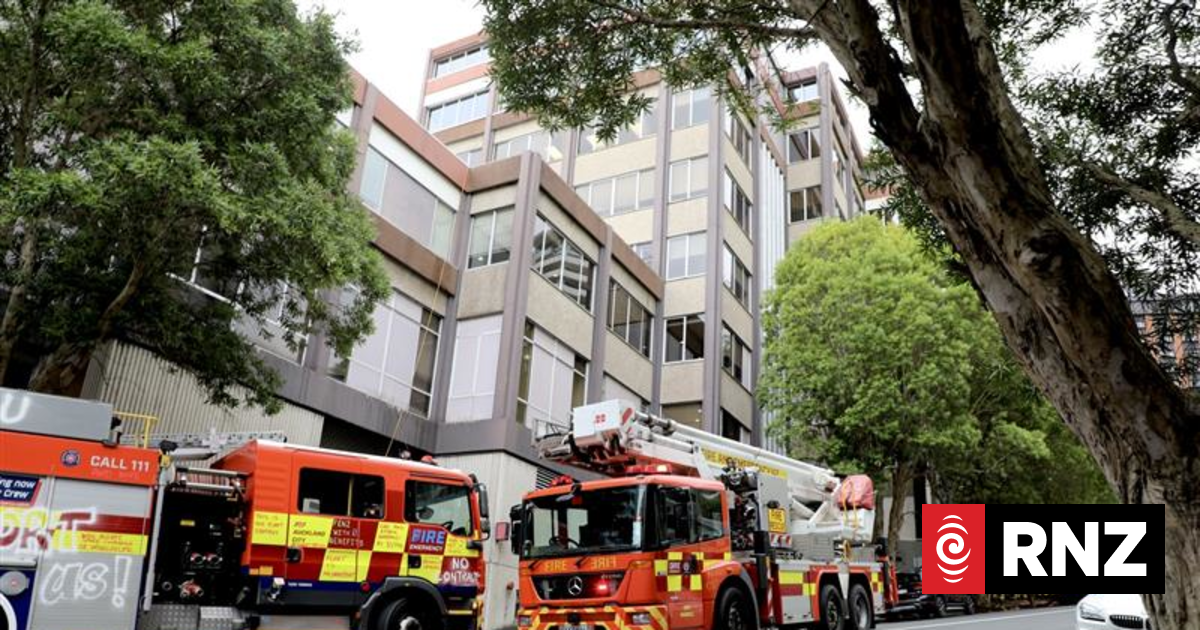 University of Auckland building on fire