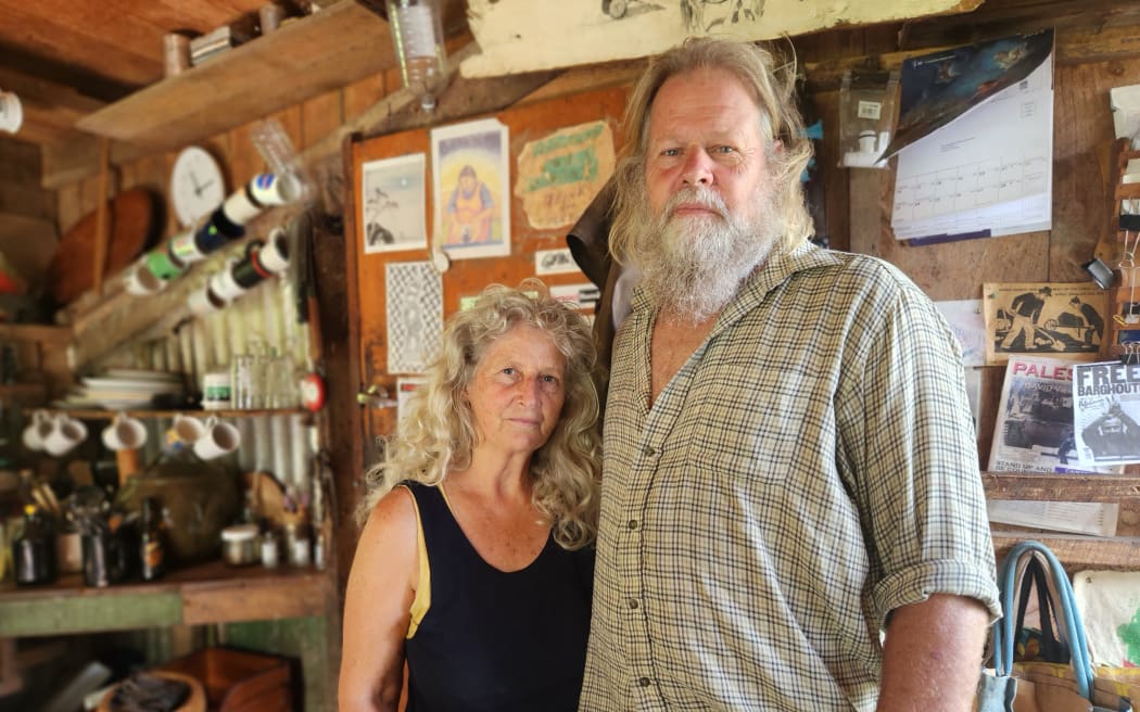 Joseph and Catherine Land in their home