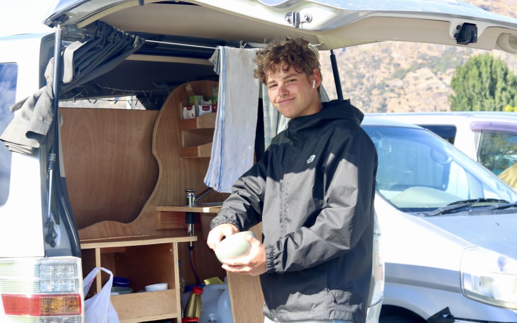 German traveller Fynn Stolz says he was stung with a $400 fine after parking outside a designated freedom camping site in Queenstown.