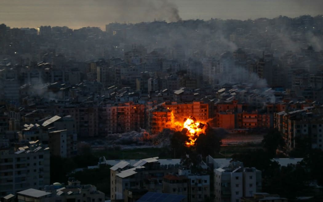 A fireball rises after an Israeli airstrike in Beirut’s southern suburbs on 6 March, 2026.