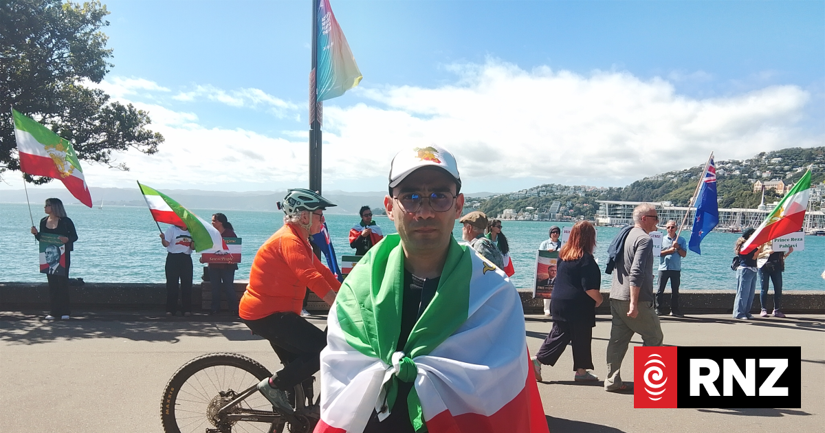 Iranian diaspora form human chain on Wellington waterfront