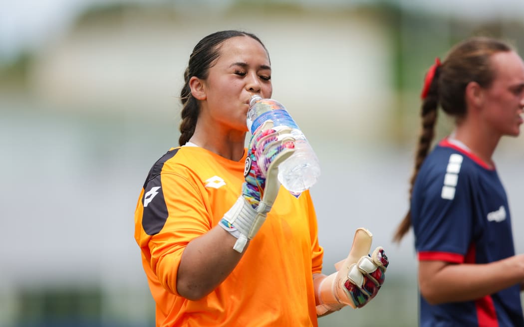 American Samoa's Ayana Kirisimasi at water break during FIFA Women's World Cup Qualifiers 2027.