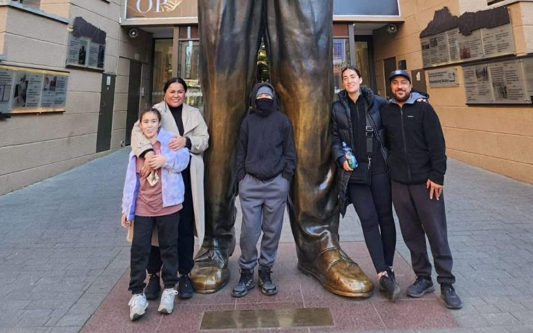 Kuwait-based Kiwi family, from left, Malia-Lavalea Magele, 10, Pauline Toleafoa, Koulton Magele, 13, Sinsemilia Magele and Sage Magele.