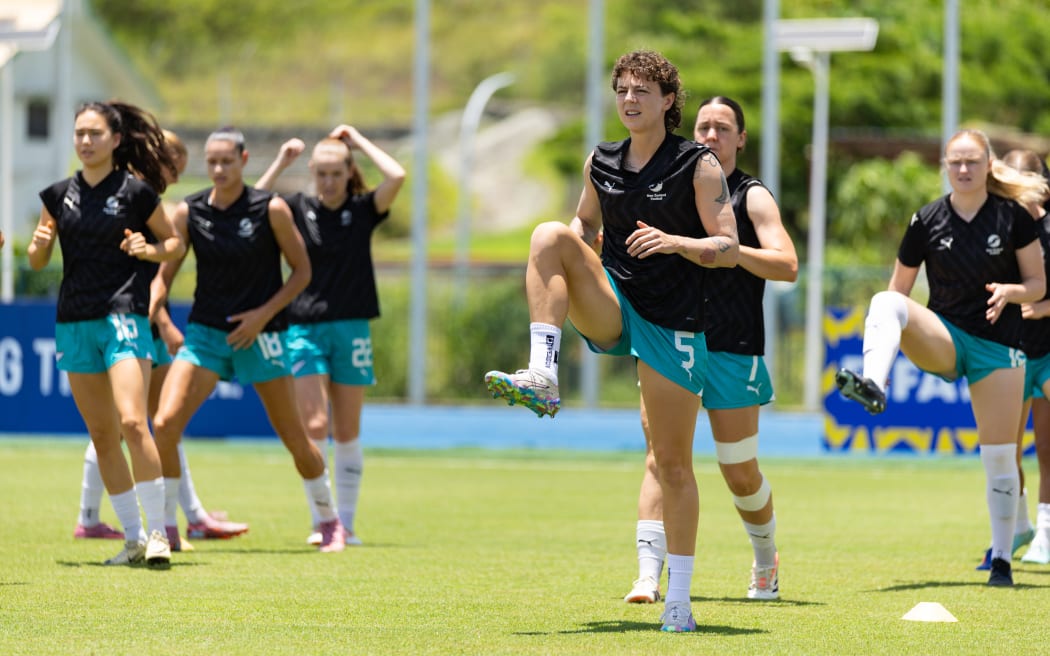 New Zealand warmup before FIFA Women's World Cup Qualifiers at National Stadium Honiara.