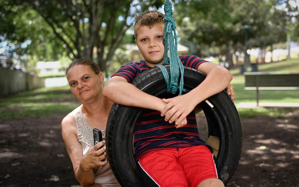Kelly Stothard and Kaden Heber-Stothard were shocked by the council's email.  (612 ABC Brisbane: Kenji Sato)