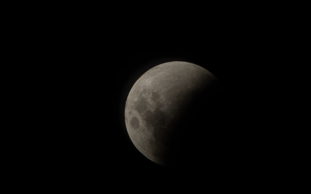 The beginning of a total lunar eclipse - taken at 11:32pm on 3 March 2026 in Hobsonville, Auckland
