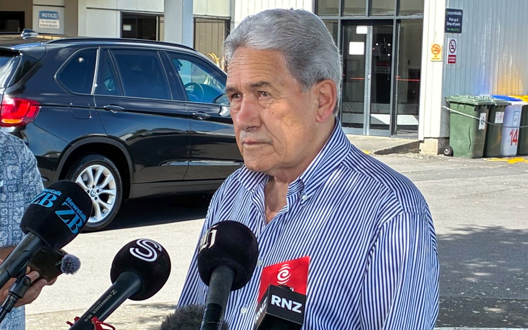Foreign Minister Winston Peters at Whenuapai Airbase.