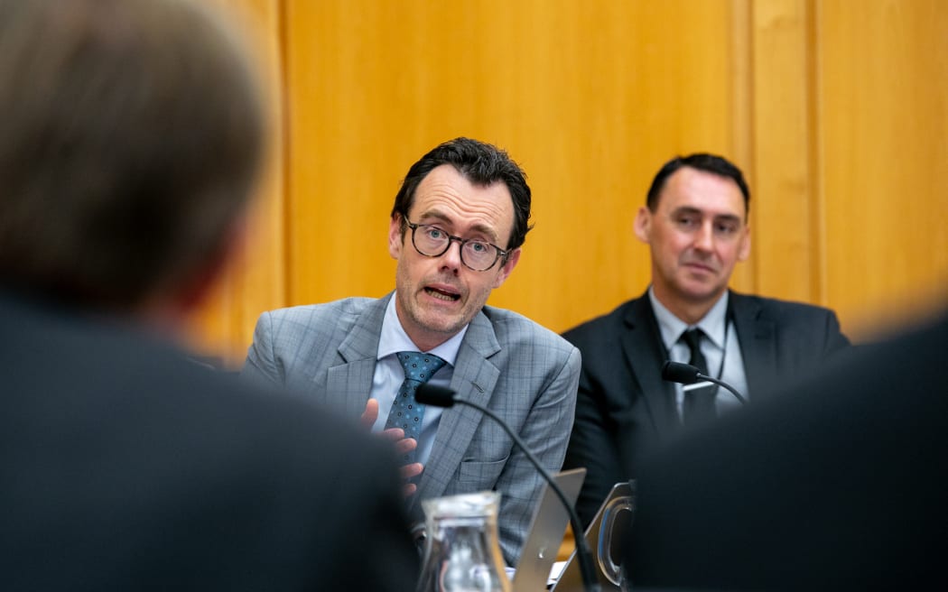 National MP Carl Bates asks a patsy during Scrutiny Week.