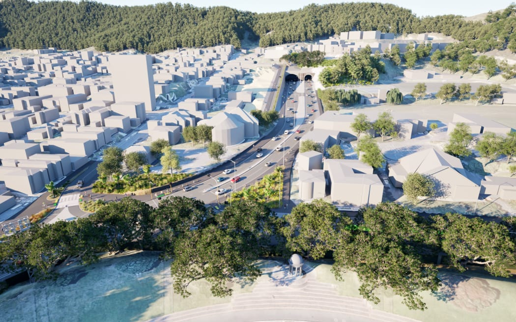 Artist's impression of the Mt Victoria tunnel. The NZTA has unveiled its proposals for State Highway 1 in Wellington, which would see a second Mount Victoria tunnel.