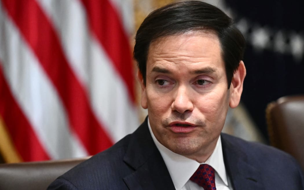 US Secretary of State Marco Rubio speaks during a cabinet meeting with US President Donald Trump in the Cabinet Room of the White House in Washington, DC, on August 26, 2025. (Photo by Mandel NGAN / AFP)