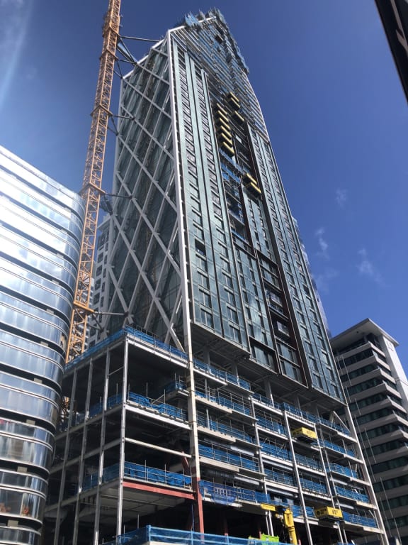 Builders working on Auckland's Seascape tower were told to down tools in late August.