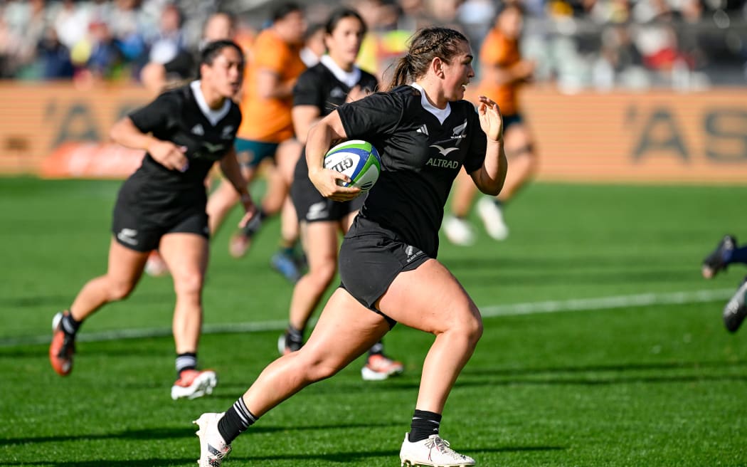 Georgia Ponsonby of New Zealand.
New Zealand Black Ferns v Australia Walloroos, Pacific Four Series and Laurie O’Reily Cup match at North Harbour Stadium, Auckland, New Zealand on Saturday 25 May 2024. © Photo: Andrew Cornaga / Photosport