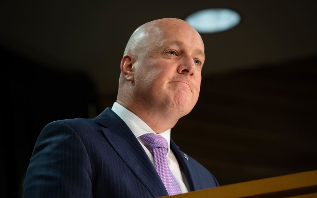 Prime Minister Christopher Luxon speaking at post-cab