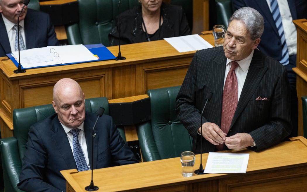 Winston Peters during the first debate of the 54th Parliament.