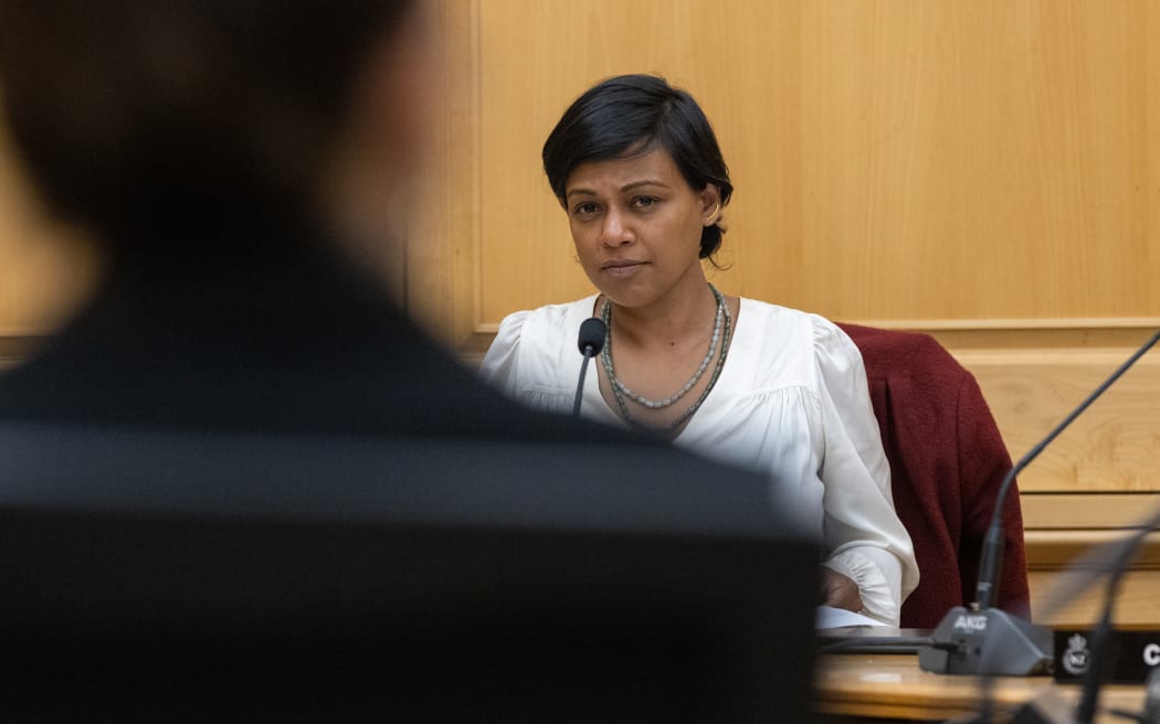 Labour Party MP Vanushi Walters chairs Parliament's Justice Select Committee during a hearing on Youth Justice.