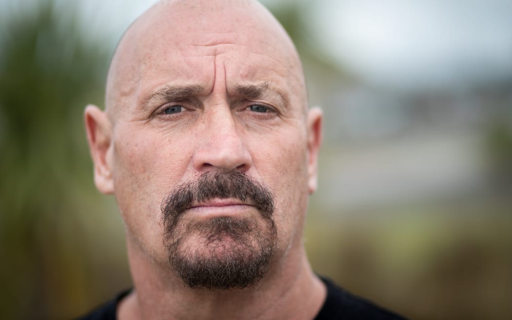 Billy Macfarlane stands outside Kohuora Auckland South Corrections Facility, a SERCO run high security men’s prison located at Wiri, in Auckland.