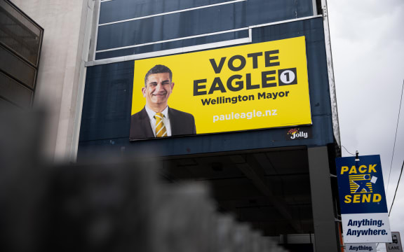 Paul Eagle billboard on Adelaide Road
