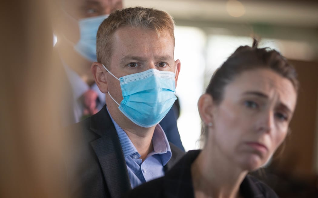 Jacinda Ardern and Chris Hipkins speak to media