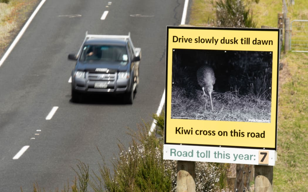 A Kerikeri conservation group has put up signs around Rangitane with the current death toll, urging motorists to take care in kiwi hotspots.