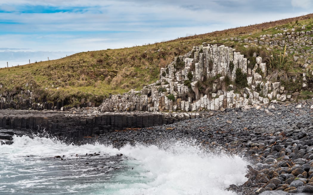 Basalt columns on the Chatham Islands