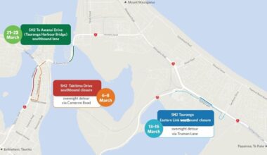Tauranga SH2 maintenance: Dates, closures and detours for March work