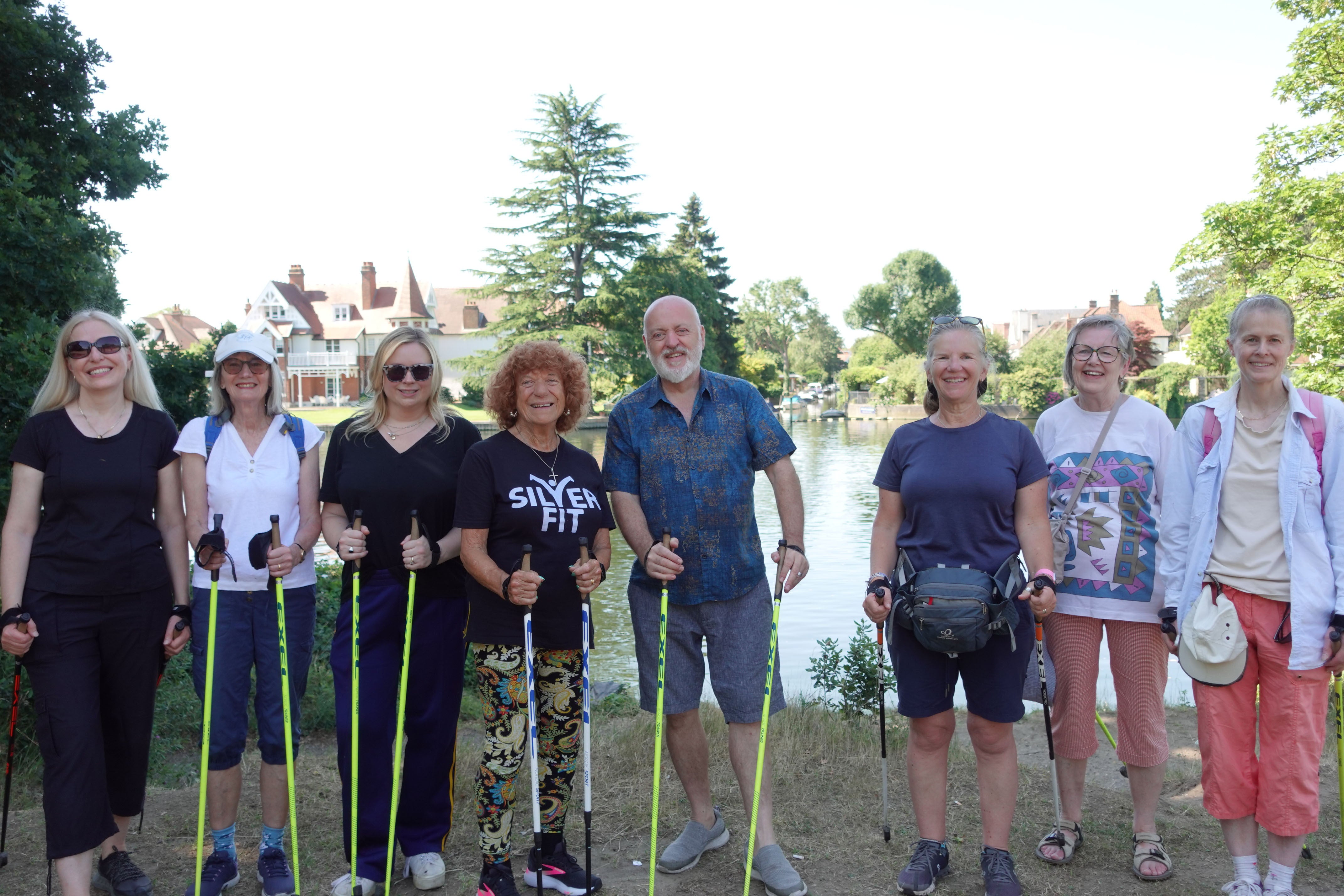 Bailey poses with 'Iron Gran' Eddie Brocklesby and hikers