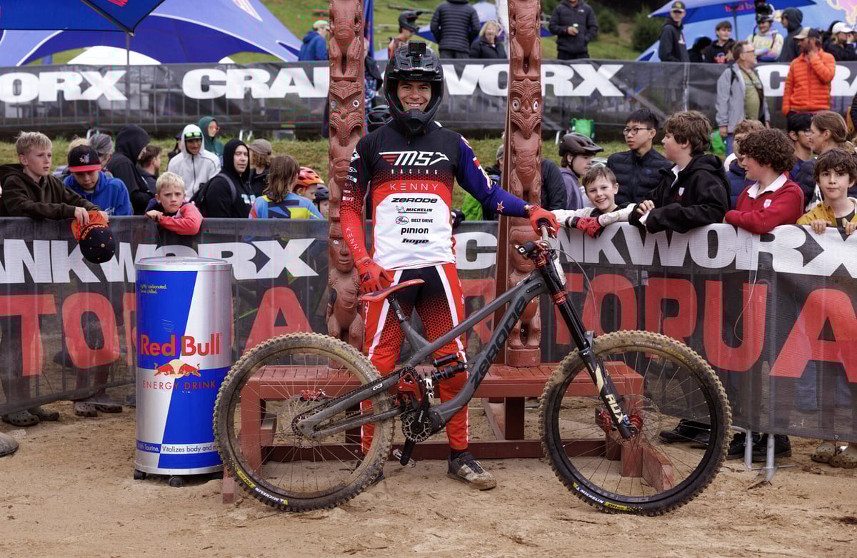 Repeat hometown downhill mountain bike success for Hastings and Pene