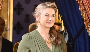 Grand Duchess Stéphanie pairs green silk jumpsuit with historic citrine royal jewels during Spain visit