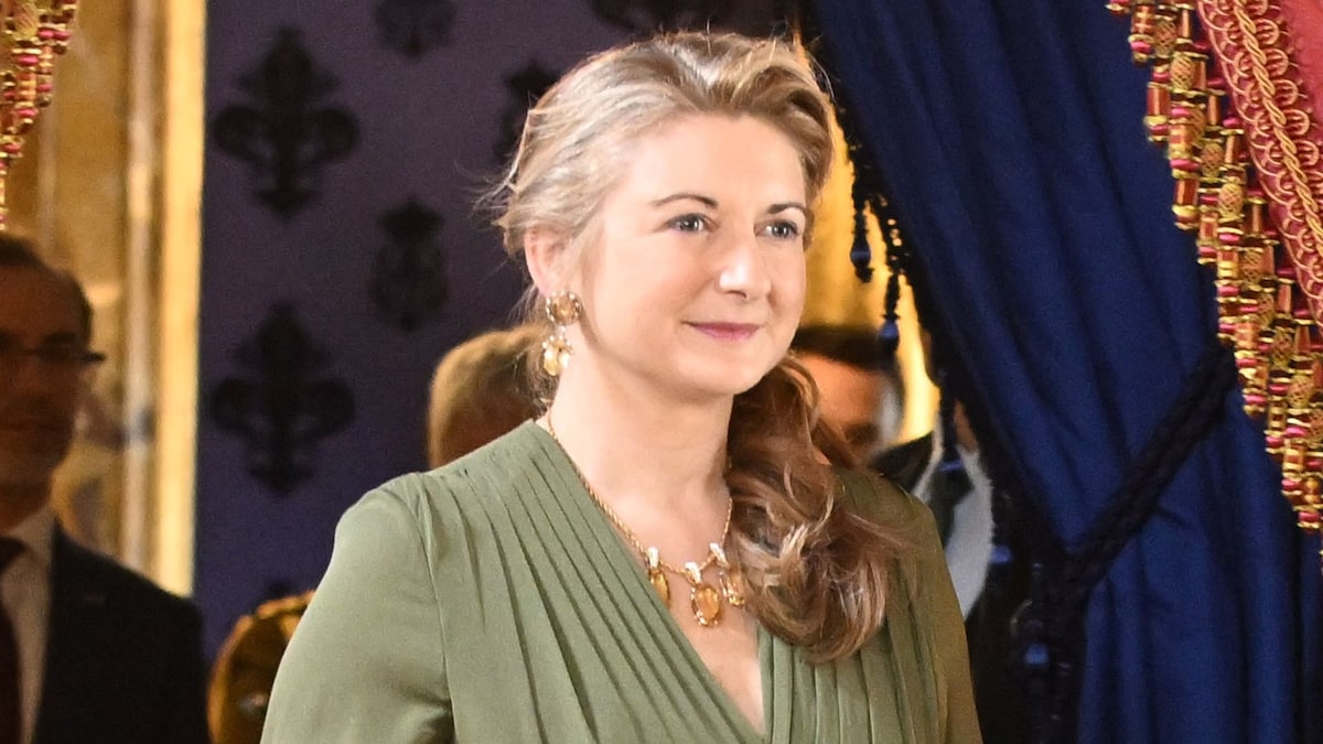 Grand Duchess Stéphanie pairs green silk jumpsuit with historic citrine royal jewels during Spain visit