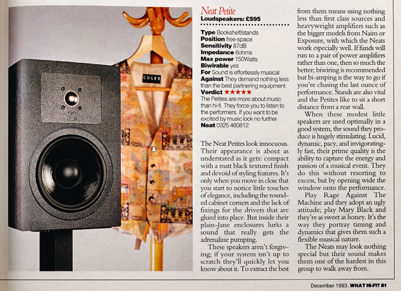 Neat Petite speaker review in What Hi-Fi? magazine