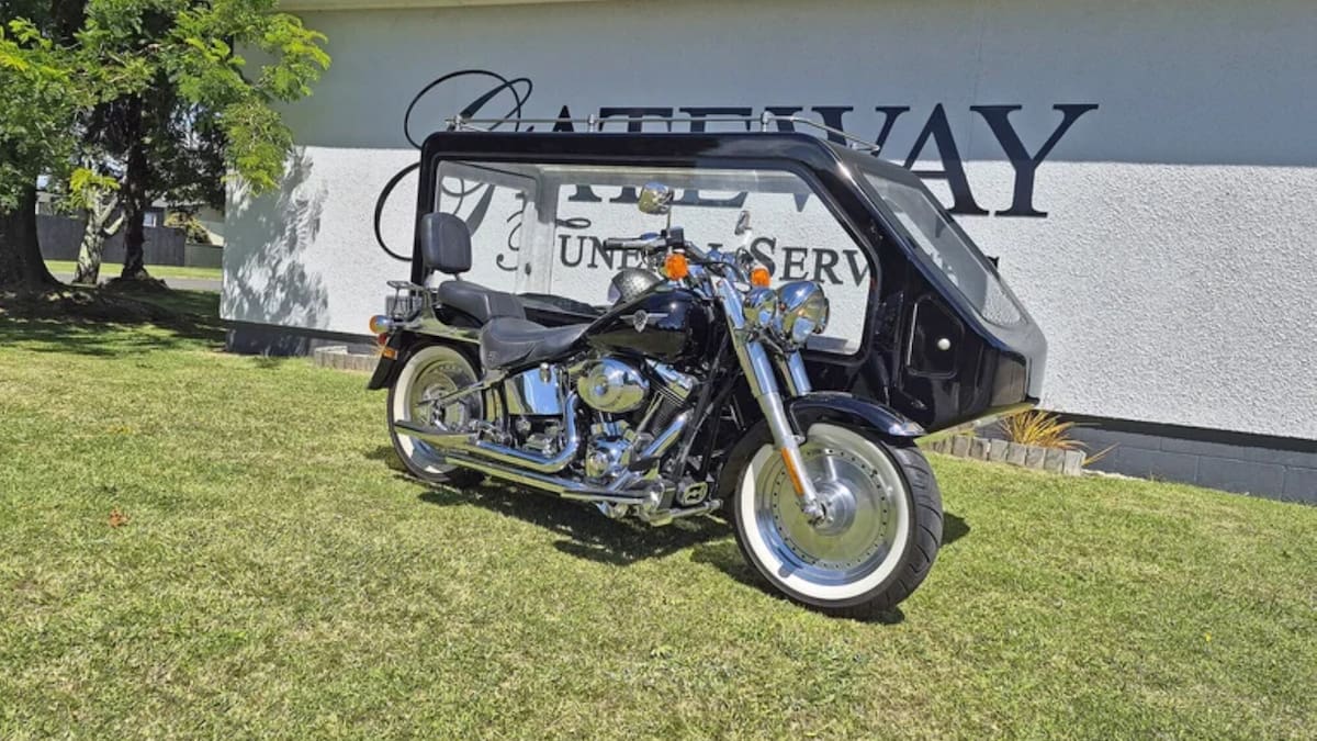 Harley-Davidson hearse offers unique last ride funeral service in Whakatāne