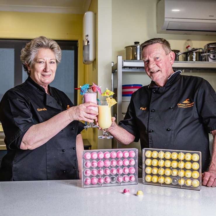 Sande and Paul Jensen have been running Volcanic Chocolates from the downstairs of their Whareroa home for the past nine years. Photo / Supplied