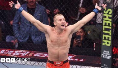 Paddy Pimblett holds out his arms to the crowd