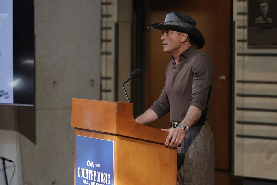 Tim McGraw at the Country Music Hall of Fame and Museum in Nashville on March 20, 2026Credit: Tibrina Hobson/Getty