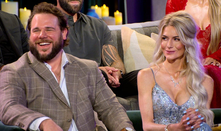 Jordan, left, and Amber, right, at the “Love Is Blind” Season 10 reunion.