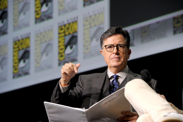 Colbert in 2022, hosting a Comic-Con panel for "The Lord of the Rings: The Rings of Power."