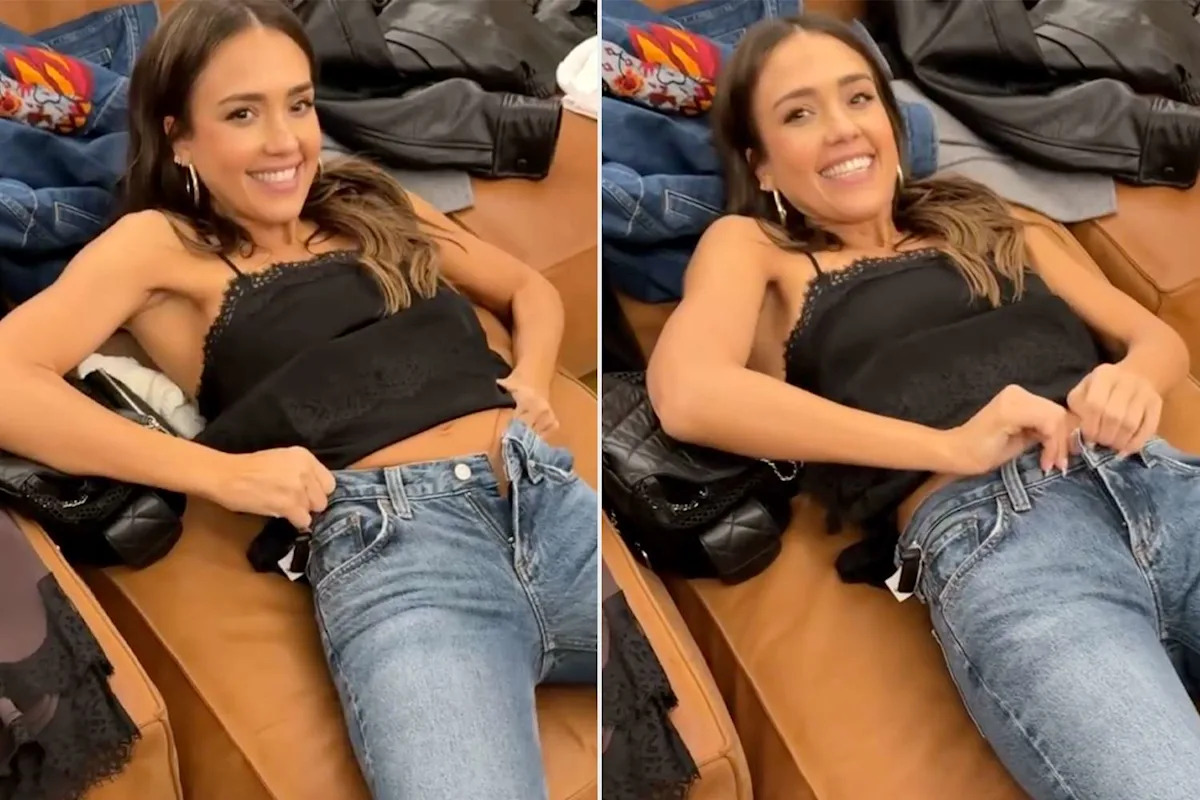 Jessica Alba Shows Off Her Genius Pants Zipping Technique in Hilarious BTS Video