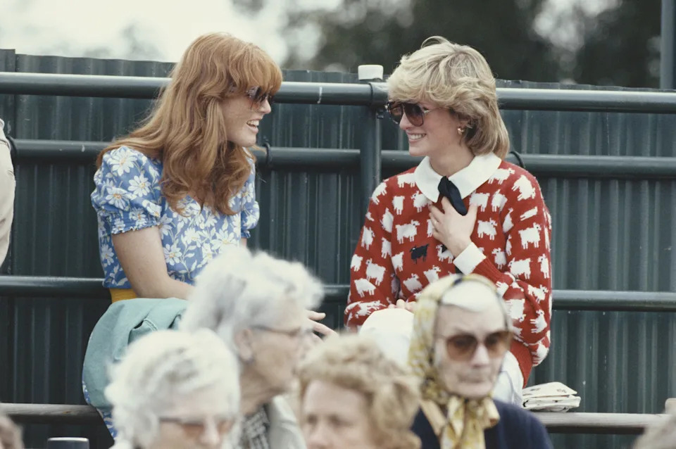 Diana, Princess of Wales is pictured with Sarah Ferguson at the Guards' Polo Club in Windsor, England, circa June 1983. / Georges De Keerle / Getty Images