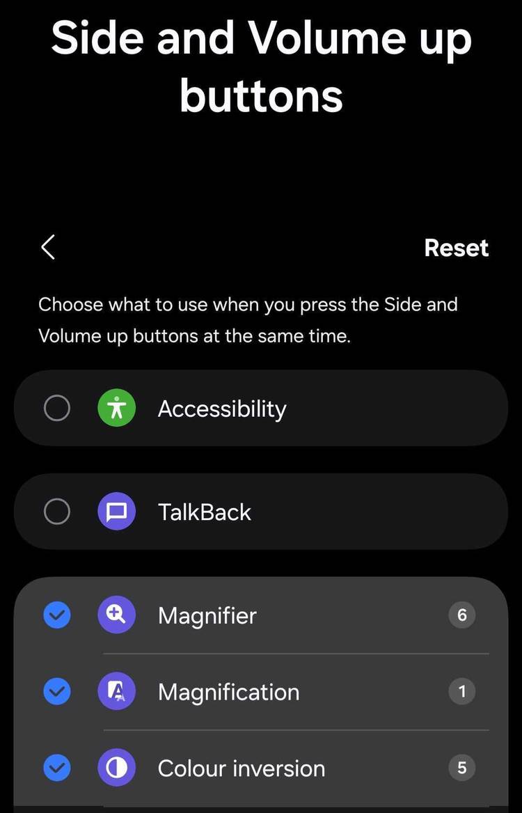 Changing what side and volume up buttons do when pressed together on Android.