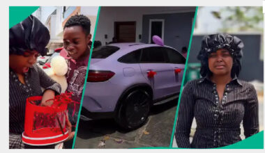 Peller gets back with Jarvis, gifts her Mercedes Benz AMG worth ₦130 million naira on birthday