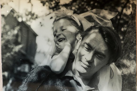 Alice Perceval with her father John, photographed in 1963.