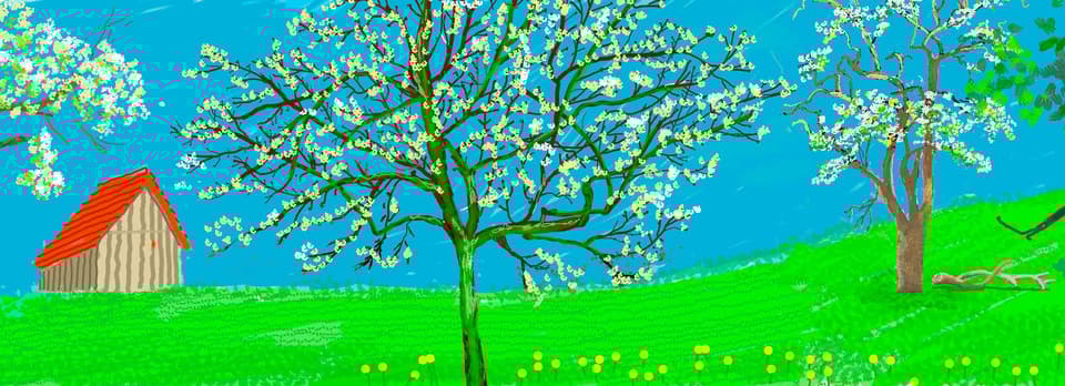 A Year in Normandie (detail), 2020-2021, composite iPad painting © David Hockney