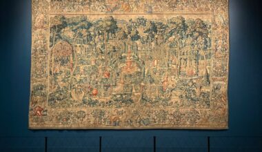 Tapestry with park scene, late 16th–early 17th century. Flemish. Installed in "Framing Nature: Gardens and the Imagination" at the MFA. (Murray Whyte/Globe Staff)