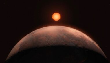 Artist's illustration of Barnard b, which present a similar color and appearance as Mars. The purpose of this study was to model how a Mars-like exoplanet orbiting Barnard's star would lose its atmosphere. (Credit: ESO/M. Kornmesser)