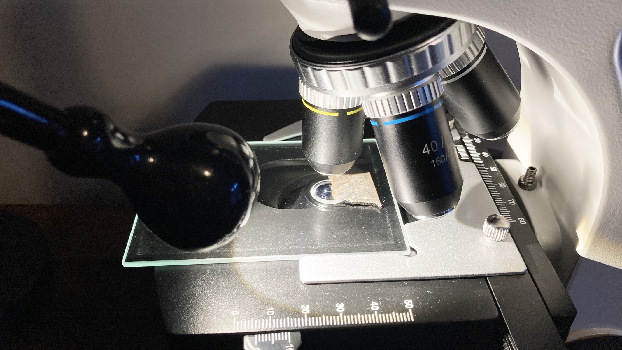 A Swift S380T microsope with an LED light attached.