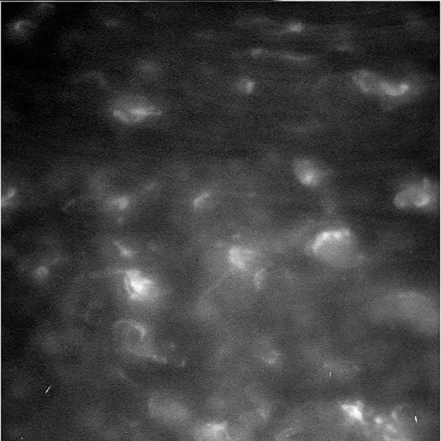 This view of Saturn’s atmosphere was captured by NASA's Cassini spacecraft during its first Grand Finale dive past the planet on April 26, 2017. Credit: NASA/JPL-Caltech/Space Science Institute