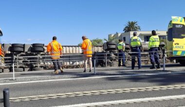 Napier crash: Truck and trailer rolls, closes SH51 lane near Awatoto Rd