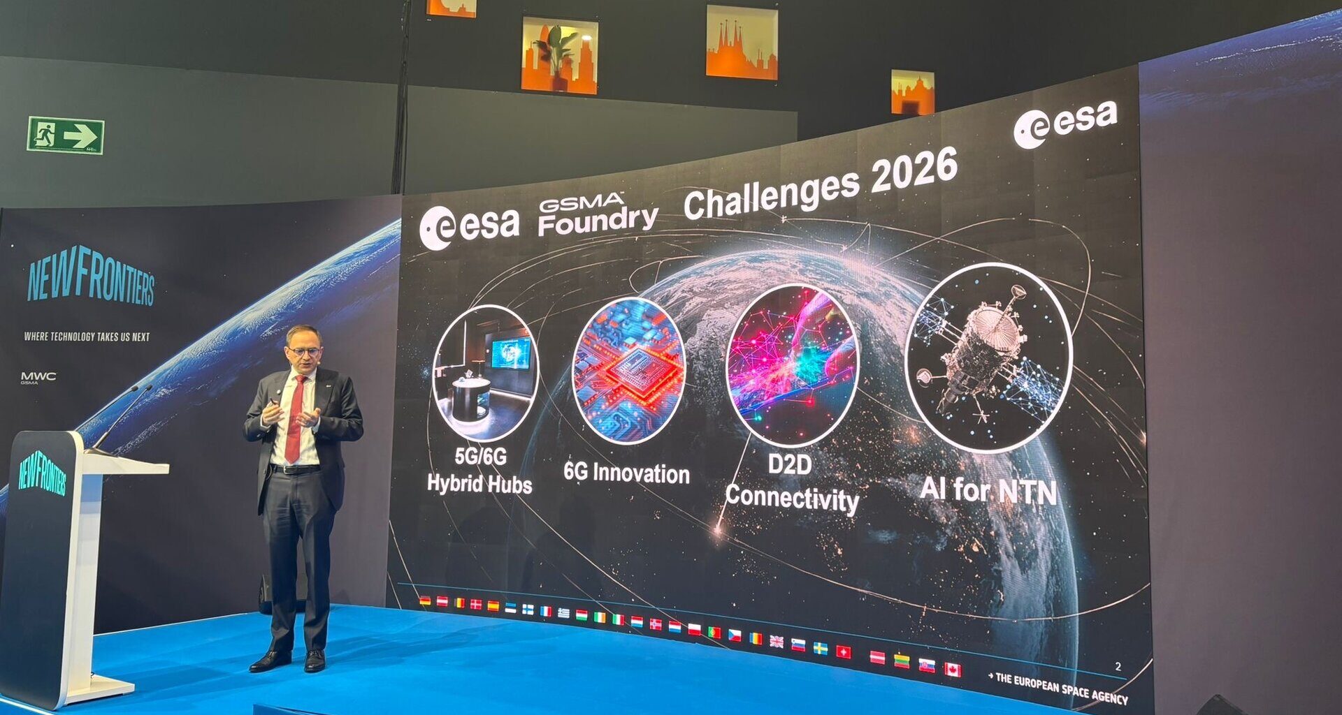 Laurent Jaffart, ESA Director of Resilience, Navigation and Connectivity announces up to €100 million in funding for four challenges