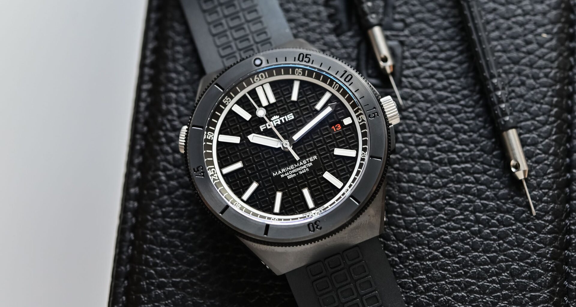 New Fortis Marinemaster M-44 DLC Gravity Black and Black Resin