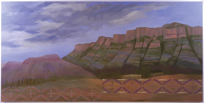 Kay WalkingStick's 2012 oil painting "The Pecos" is featured in the "New Horizons" exhibition.